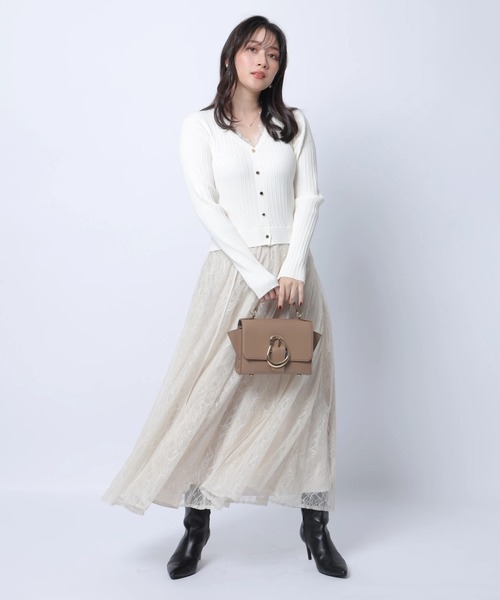 レーストリムドッキングワンピース（ワンピース）｜Apuweiser-riche