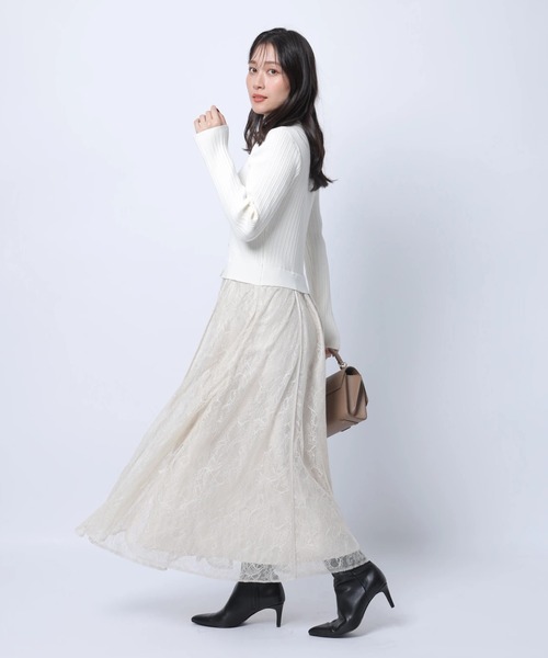 レーストリムドッキングワンピース（ワンピース）｜Apuweiser-riche