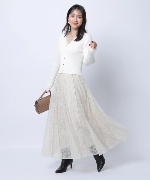 レーストリムドッキングワンピース（ワンピース）｜Apuweiser-riche