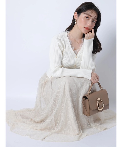 レーストリムドッキングワンピース（ワンピース）｜Apuweiser-riche