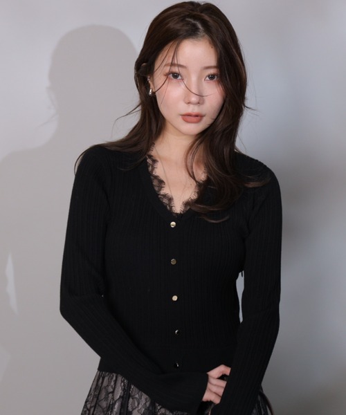 レーストリムドッキングワンピース（ワンピース）｜Apuweiser-riche