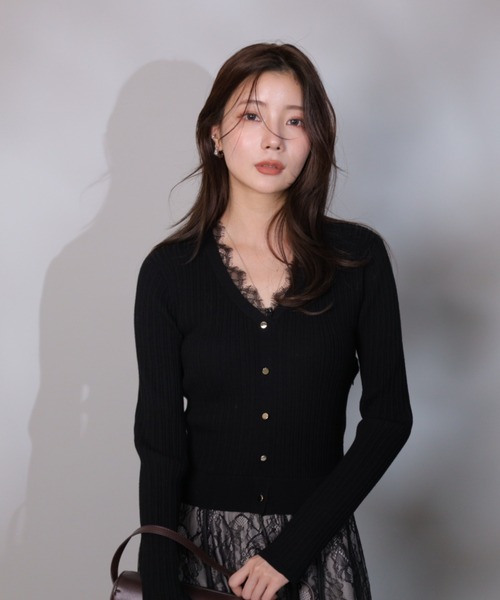 レーストリムドッキングワンピース（ワンピース）｜Apuweiser-riche