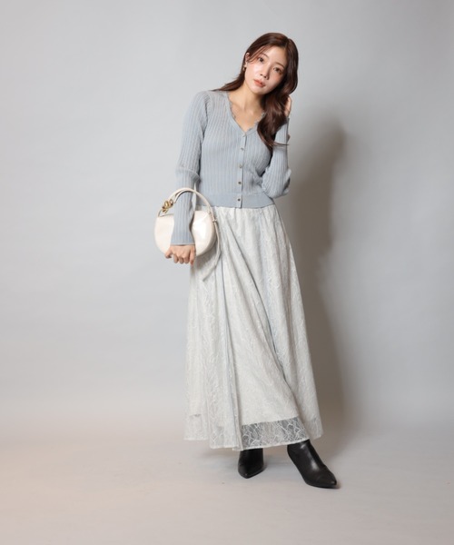 レーストリムドッキングワンピース（ワンピース）｜Apuweiser-riche