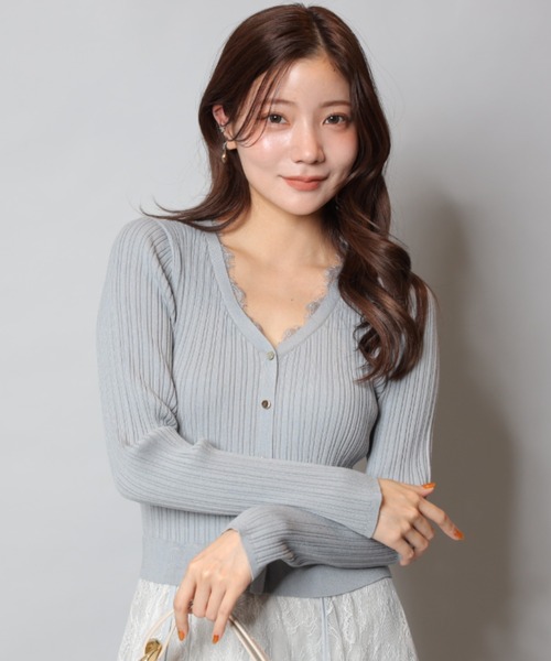 レーストリムドッキングワンピース（ワンピース）｜Apuweiser-riche