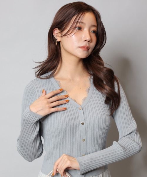 レーストリムドッキングワンピース（ワンピース）｜Apuweiser-riche