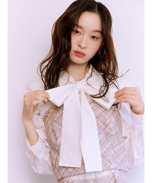 セール】ボウタイフリルレースブラウス（シャツ/ブラウス）｜LILY