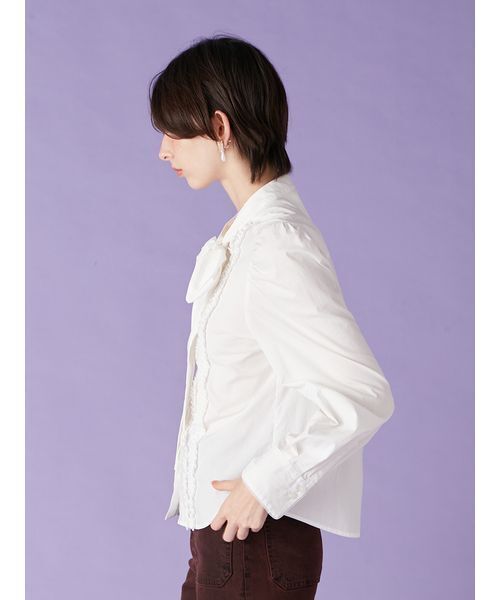 セール】ボウタイフリルレースブラウス（シャツ/ブラウス）｜LILY