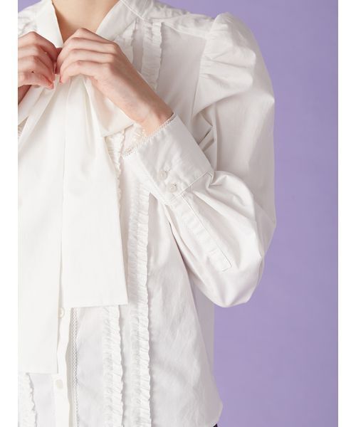 セール】ボウタイフリルレースブラウス（シャツ/ブラウス）｜LILY