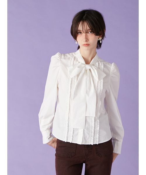 LILY BROWN ボウタイフリルレースブラウス ボウタイフリルレースブラウス（シャツ/ブラウス）｜LILY BROWN