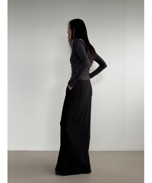 Didot.showroom(ディドット ショールーム)の「テンセルオフショルダードレープロンT(Tシャツ/カットソー・レディース・チャコール/バーガンディー/グレー/ブラック・FREE)」の22枚目の写真