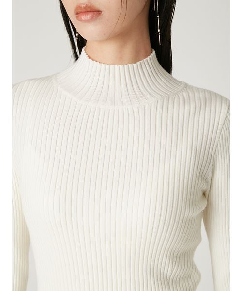 FRAY I.D(フレイアイディー)の「ウールシルクリブニットハイネックプルオーバー(ニット/セーター・レディース・レッド/アイボリー/その他/グレー・F)」の9枚目の写真