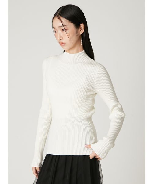 FRAY I.D(フレイアイディー)の「ウールシルクリブニットハイネックプルオーバー(ニット/セーター・レディース・レッド/アイボリー/その他/グレー・F)」の14枚目の写真