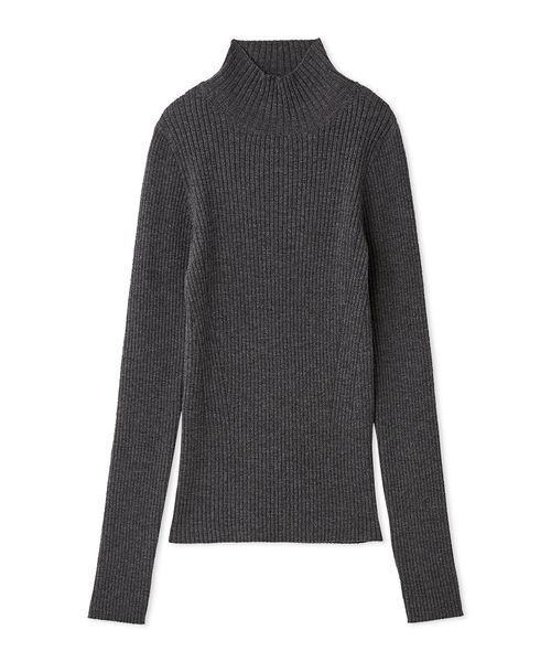 セール】ウールシルクリブニットハイネックプルオーバー（ニット