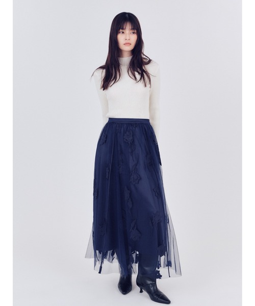 FRAY I.D(フレイアイディー)の「ウールシルクリブニットハイネックプルオーバー(ニット/セーター・レディース・レッド/アイボリー/その他/グレー・F)」の20枚目の写真