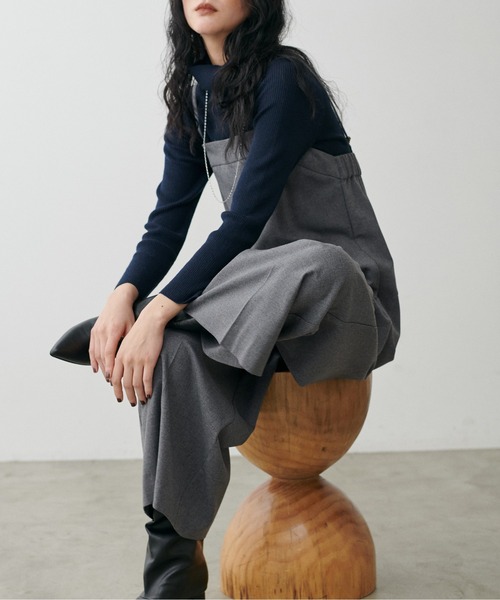 セール】【LARUTA】裏起毛サキソニーサロペット（サロペット