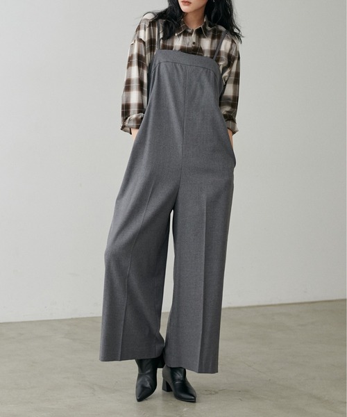 セール】【LARUTA】裏起毛サキソニーサロペット（サロペット