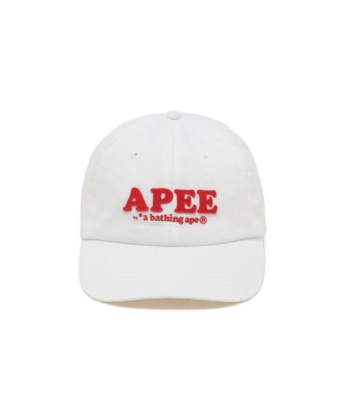 A BATHING APE(アベイシングエイプ)の「FELT LOGO BASEBALL CAP #1(キャップ・レディース・ピンク/オリーブ/アイボリー/ベージュ/ネイビー・FREE)」の6枚目の写真