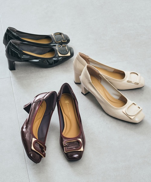 WA ORiental TRaffic(ダブルエーオリエンタルトラフィック)の「変形モチーフソフトエナメルパンプス/52319(パンプス・レディース・ベージュ/ブラック/ワイン・34/35/36/37/38/39/40/41/42)」の4枚目の写真