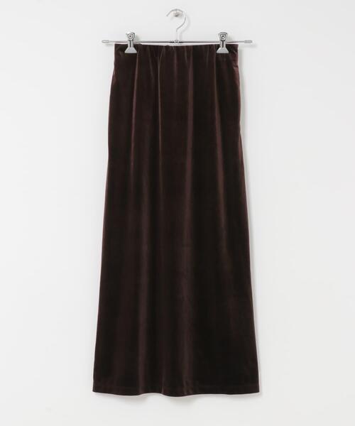 SENSE OF PLACE by URBAN RESEARCH（センスオブプレイスバイアーバンリサーチ）の「『TALLサイズ/WEB限定』ベロアナロースカート（スカート・レディース・グレー/ブラウン/ベージュ・TALL/MEDIUM/SMALL）」の10枚目の写真