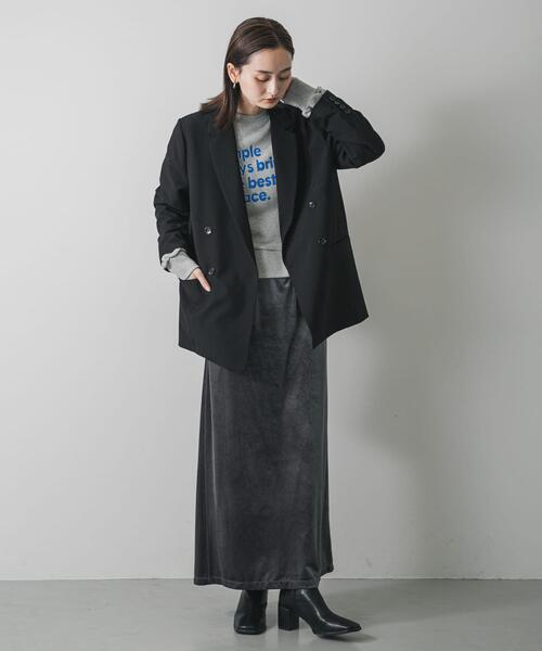 SENSE OF PLACE by URBAN RESEARCH（センスオブプレイスバイアーバンリサーチ）の「『TALLサイズ/WEB限定』ベロアナロースカート（スカート・レディース・グレー/ブラウン/ベージュ・TALL/MEDIUM/SMALL）」の20枚目の写真