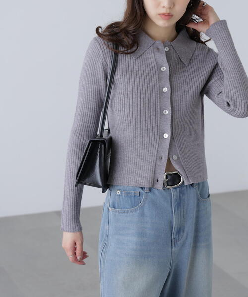 FREE'S MART（フリーズマート）の「◆〈ＭＦＭ〉きらきらボタン襟ニット（ニット/セーター・レディース・グレー/ブラック/ピンク/ホワイト/ネイビー・ﾌﾘ-）」の17枚目の写真