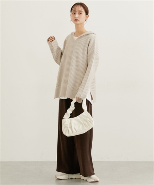 nissen(ニッセン)の「ふんわり起毛ワイドリブニットフーディー(ニット/セーター・レディース・モカ/ライトベージュ・M)」の16枚目の写真