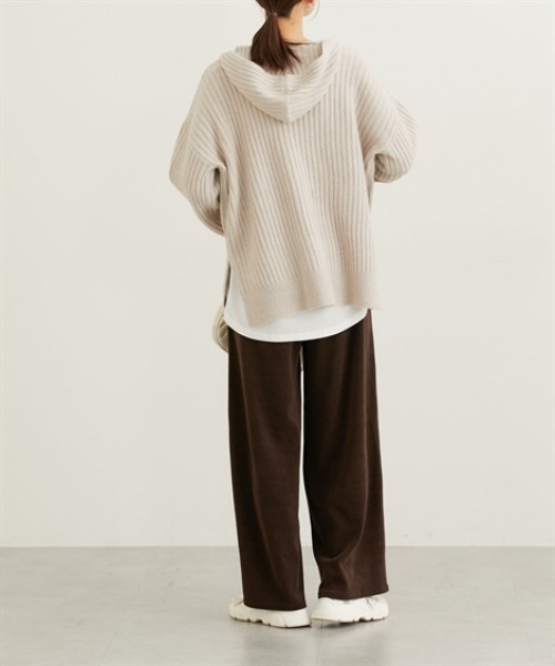 nissen(ニッセン)の「ふんわり起毛ワイドリブニットフーディー(ニット/セーター・レディース・モカ/ライトベージュ・M)」の18枚目の写真