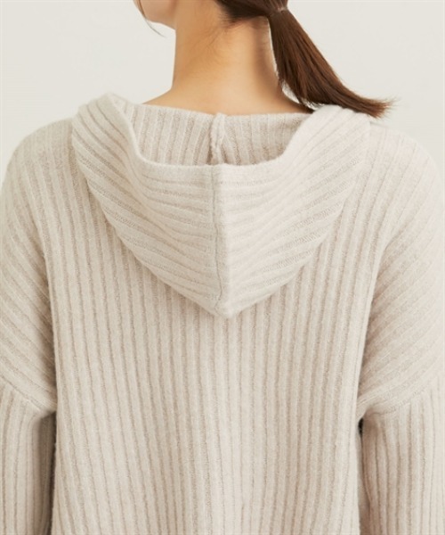 nissen(ニッセン)の「ふんわり起毛ワイドリブニットフーディー(ニット/セーター・レディース・モカ/ライトベージュ・M)」の9枚目の写真
