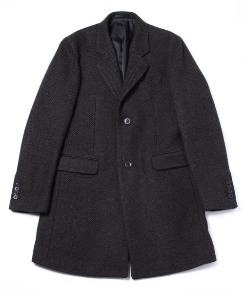 AMERICAN RAG CIE（アメリカンラグシー）の「AMERICAN RAG CIE ツイードチェスターコート（チェスターコート・メンズ・ブラック×ホワイト/ブラック×ブラック/ブラック×グリーン・3/2/1）」の3枚目の写真