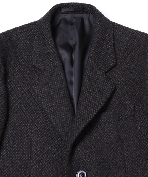 AMERICAN RAG CIE（アメリカンラグシー）の「AMERICAN RAG CIE ツイードチェスターコート（チェスターコート・メンズ・ブラック×ホワイト/ブラック×ブラック/ブラック×グリーン・3/2/1）」の7枚目の写真