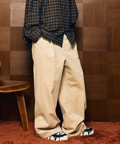 UNISEX》Wide-Wale Corduroy One-Tuck Pants/ワイドウェール