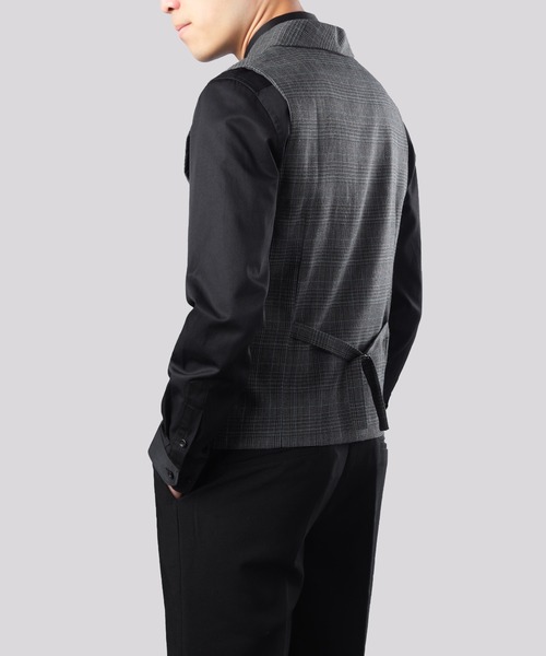 Cloudstyle(クラウドスタイル)の「【Cloudstyle】ダブルブレスト チェック柄 スーツベスト ジレ(スーツベスト・メンズ・ライトグレー/ブラウン/ダークグレー・MEDIUM/LARGE/X-LARGE/XX-LARGE)」の8枚目の写真