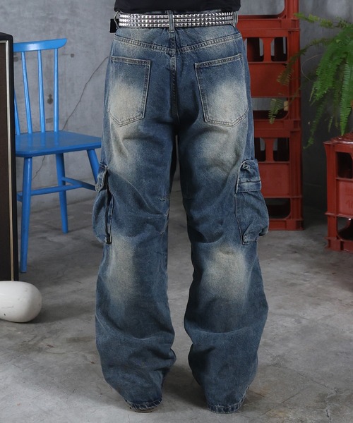 ILL'S(イルズ)の「AW 3Dポケット デニム カーゴパンツ メンズ レディース ユニセックス 【ILL'S】(カーゴパンツ・メンズ・ブラック/ブルー・M/L)」の19枚目の写真