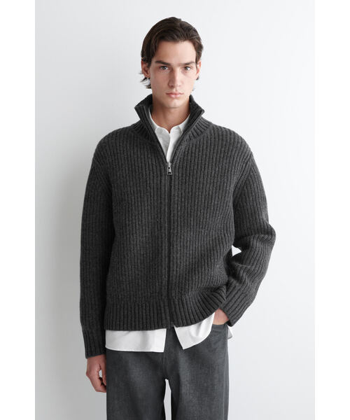 ファンネルネックニットウールジャケット（ニット/セーター）｜COS