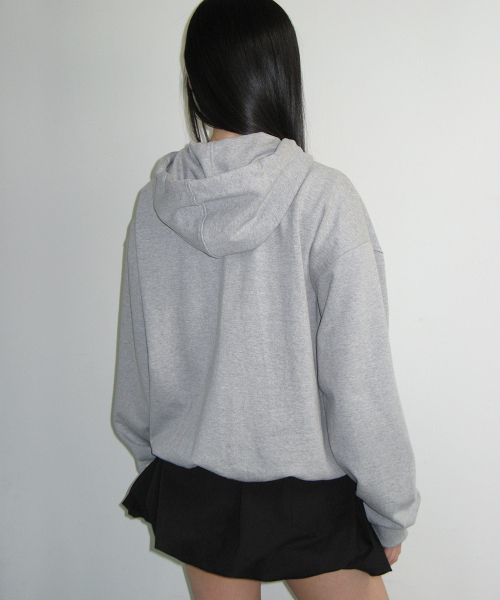 Frill Hooded Zip-Up_Melange Grey | ヤマダウェブコム