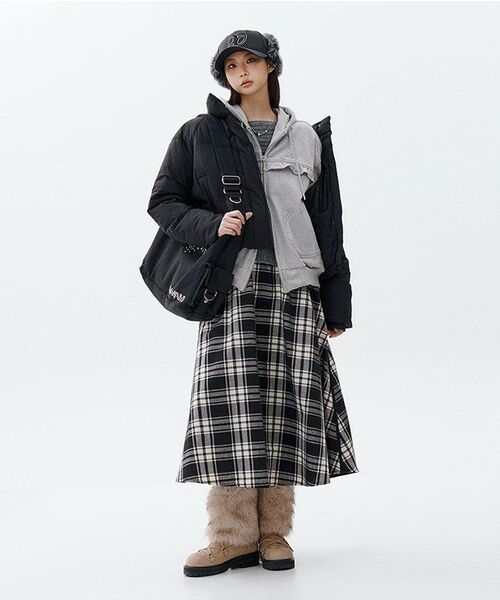 Frill Hooded Zip-Up_Melange Grey | ヤマダウェブコム
