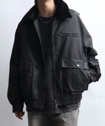 Art re A select | ビンテージPU 襟ファー脱着フライトブルゾン(ブルゾン)