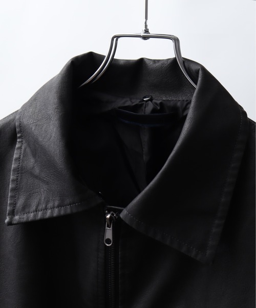 Art re A select（アトリエセレクト）の「ビンテージPU 襟ファー脱着フライトブルゾン（ブルゾン・メンズ・ブラック系その他/ダークブラウン・M/L）」の21枚目の写真