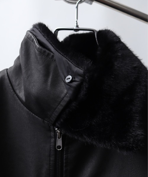 Art re A select（アトリエセレクト）の「ビンテージPU 襟ファー脱着フライトブルゾン（ブルゾン・メンズ・ブラック系その他/ダークブラウン・M/L）」の20枚目の写真