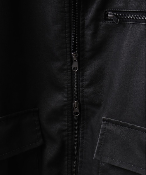 Art re A select（アトリエセレクト）の「ビンテージPU 襟ファー脱着フライトブルゾン（ブルゾン・メンズ・ブラック系その他/ダークブラウン・M/L）」の17枚目の写真