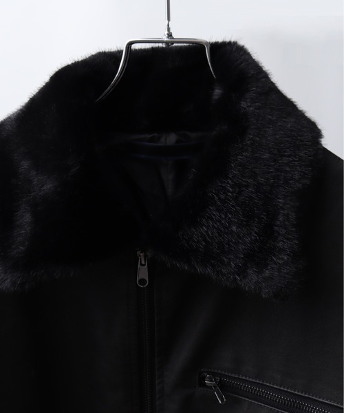 Art re A select（アトリエセレクト）の「ビンテージPU 襟ファー脱着フライトブルゾン（ブルゾン・メンズ・ブラック系その他/ダークブラウン・M/L）」の22枚目の写真