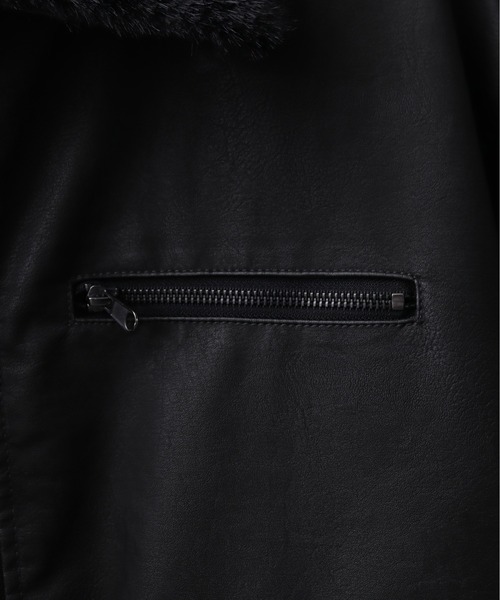 Art re A select（アトリエセレクト）の「ビンテージPU 襟ファー脱着フライトブルゾン（ブルゾン・メンズ・ブラック系その他/ダークブラウン・M/L）」の16枚目の写真