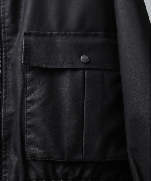 Art re A select（アトリエセレクト）の「ビンテージPU 襟ファー脱着フライトブルゾン（ブルゾン・メンズ・ブラック系その他/ダークブラウン・M/L）」の19枚目の写真