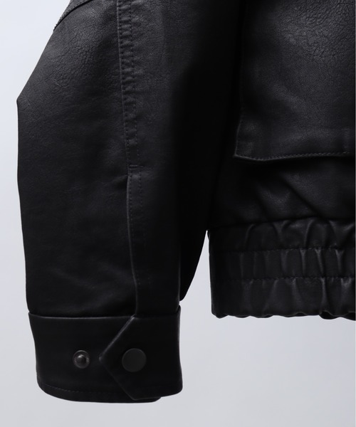 Art re A select（アトリエセレクト）の「ビンテージPU 襟ファー脱着フライトブルゾン（ブルゾン・メンズ・ブラック系その他/ダークブラウン・M/L）」の15枚目の写真