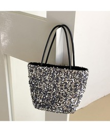 なっつ☆シルバースパンコール　バッグ スパンコール」に該当するバッグ（シルバー/銀色系）ファッション通販