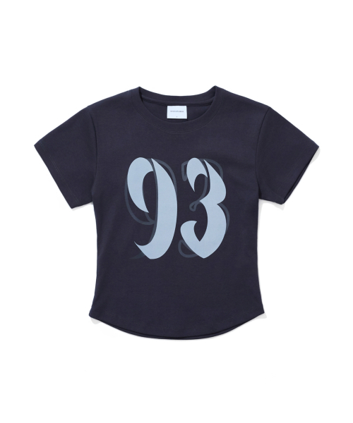 1993STUDIO(1993スタジオ)の「ニュ93ロゴクロップTシャツ_ネイビー(Tシャツ/カットソー・レディース・その他・FREE)」の2枚目の写真