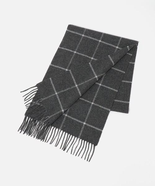 green label relaxing（グリーンレーベルリラクシング）の「カシミヤ 100 トラッド マフラー（マフラー・メンズ・ライトグレー/ネイビー/ベージュ/ダークグレー/レッド/イエロー/パープル/ダークグリーン/グレー系・FREE）」の3枚目の写真