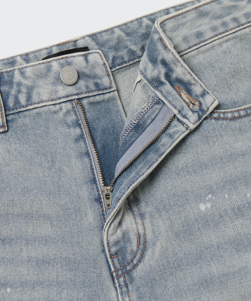 MUSINSA STANDARD（ムシンサスタンダード）の「ペインテッドワイドデニムパンツ[ライトインディゴ]（デニムパンツ・メンズ・その他・38/36/34/32/30/31/33/26/27/28/29）」の2枚目の写真