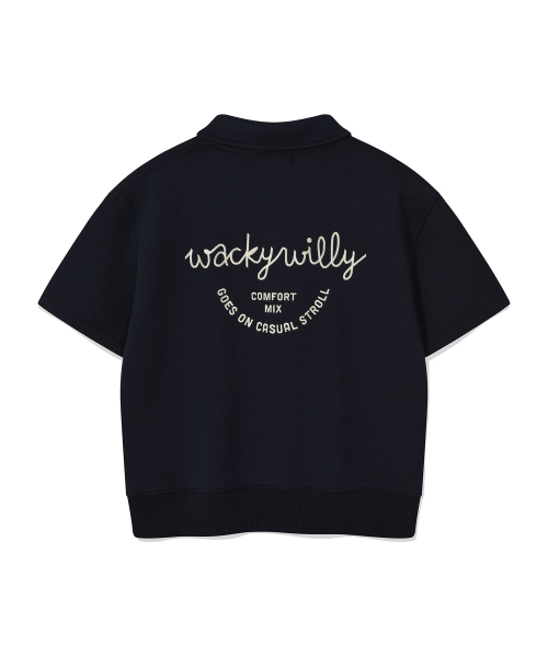 Wacky WiLLy(ワッキーウィリー)の「ウィメンズタイポロゴハーフジップ半袖ダークネイビー(ポロシャツ・レディース・その他・SMALL/MEDIUM)」の3枚目の写真