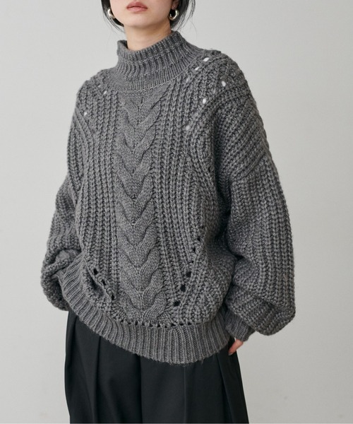 セール】【LARUTA】手編み風ケーブルニットプルオーバー（ニット